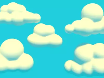 Low Poly Clouds Free low-poly 3D model