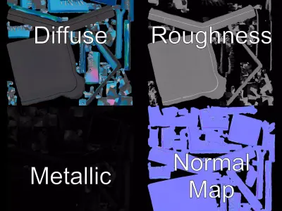 Iridescent Chip model pack Low-poly 3D model