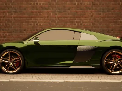 Low poly Audi R8 2019 without logo Low-poly 3D model
