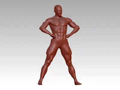 bodybuilding fitness man statue 3D print model