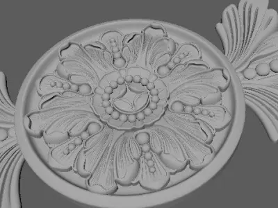 Central decor ornament for furniture 3D model 610