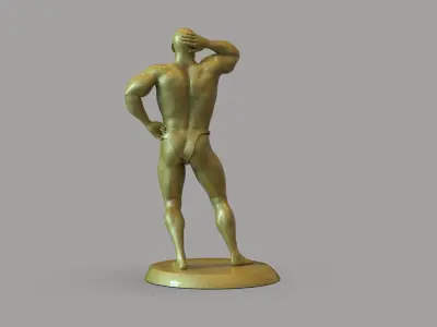 Bodybuilder Men statue 3D print model