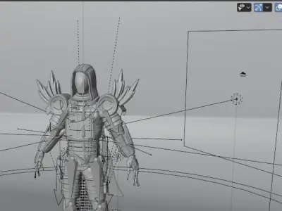 Character game assasin warrior Low-poly 3D model