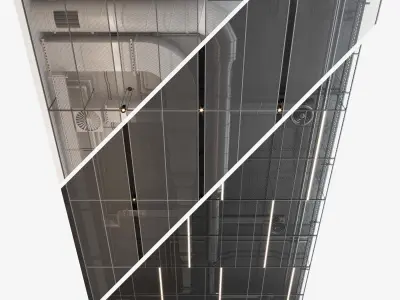 Decorative ceiling set 01 3D model