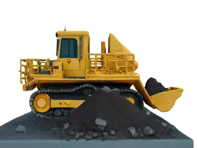 LowPoly Crawler Dozer with Debris Low-poly 3D model
