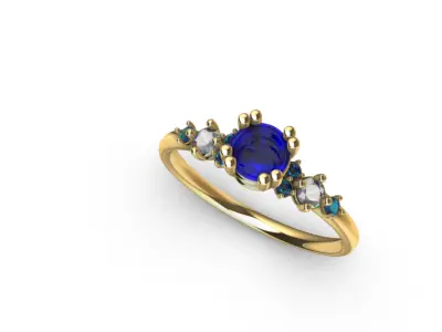 Anillo solitario para dama-mujer -v- 3D print model