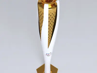 Pyeongchang 2018 Olympic Games Torch low poly 3D model