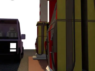 Gas station 3D model get