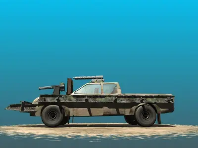 Offroad Battle Car 02 Low-poly 3D model