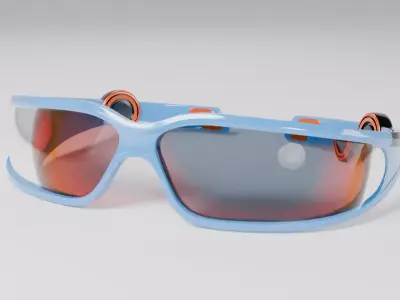 Futuristic Sport Sunglasses 3D Model Low-poly 3D model