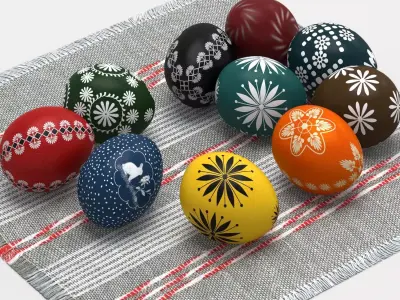 Easter eggs Low-poly 3D model