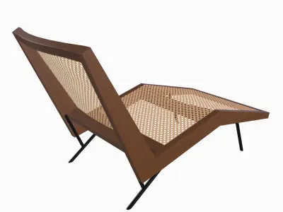 Rattan garden furniture Chaise lounge Free low-poly 3D model