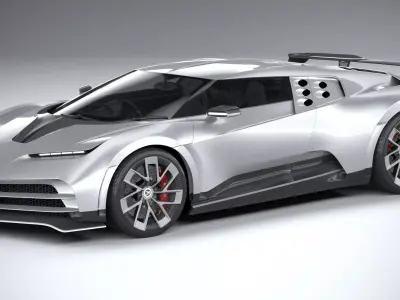 LowPoly Bugatti Centodieci 2020 Low-poly 3D model