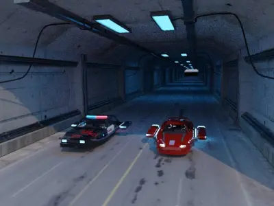 Supra and Cop car Ship version 3D model