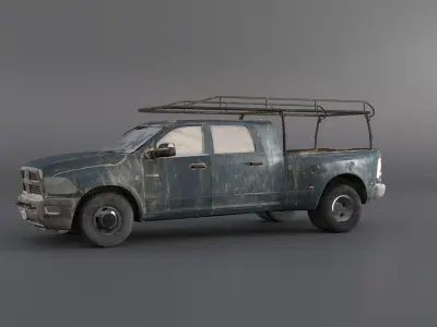 Abandoned Dodge Ram 1500  Low-poly 3D model