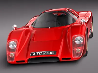 Mclaren M6 GT Grand Prix Race car 3D model