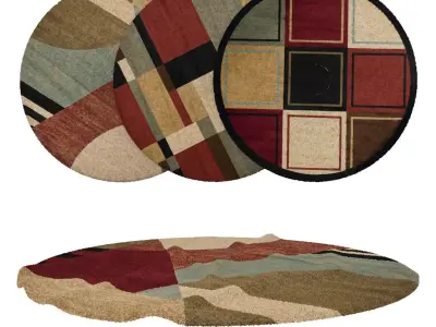 Round Rug Set 273 3D model