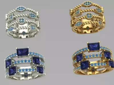 multi strand rings 3D print model