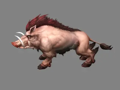 Cartoon wild boar Low-poly 3D model