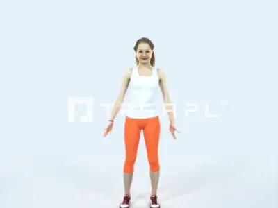 Essence 01H Animated Rigged Sports Teenage Girl Low-poly 3D model