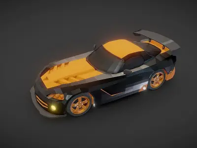 Dodge viper Lowpoly Low-poly 3D model