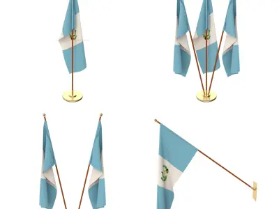 Guatemala Flag Pack 3D model