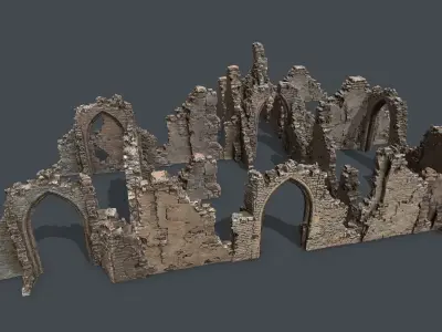 Ruin Gate Low-poly 3D model