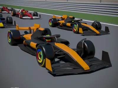 F1 car low poly 3D model by Tincoco