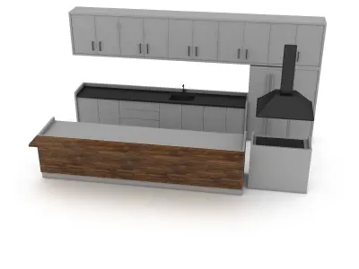 3d modern kitchen design 05 Low-poly 3D model