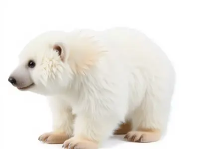 Fluffy Polar Bear model pack Low-poly 3D model