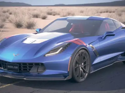 Chevrolet Corvette Grand Sport 2017 desert studio  3D model