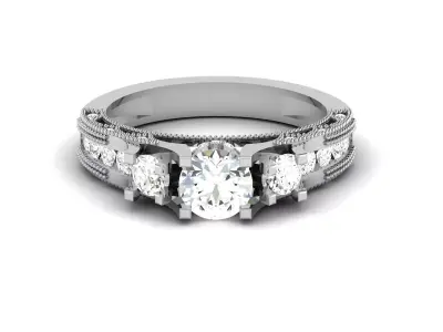 Women Engagement Wedding Princess Stone Ring  3D print model