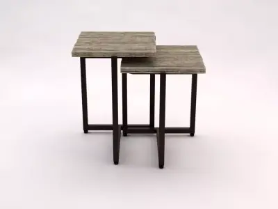 SIDE TABLE---Square and tripod in T 3D model