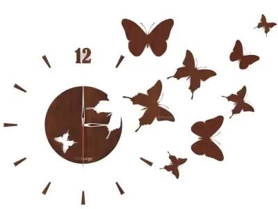 wall clock with butterfly  Free 3D model