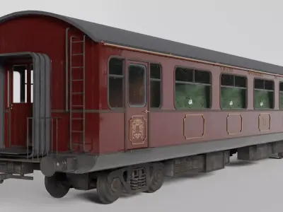 Steam Train Low-poly 3D model