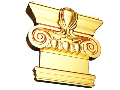 Antique Ionic capital 02 Low-poly 3D model