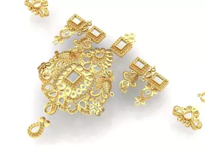 peacock Necklace design 3D print model