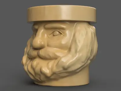 santa planter - vase - urn - candy dish - candle holder 3D print model
