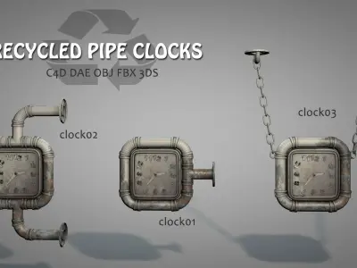 Recycled Pipe Clocks 3D model