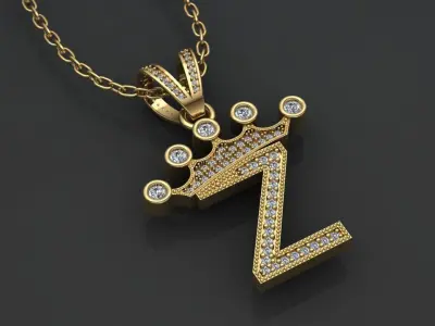 Z letter pendant 3D print model
