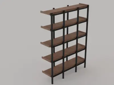 Bookshelf for Low Poly Games Free low-poly 3D model