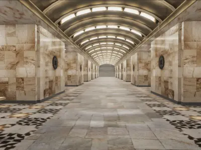 Subway Station - 3 Scenes Low-poly 3D model