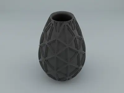 Vase collection bottle with wave pattern 3D print model