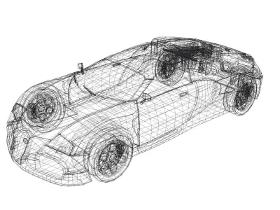 Bugatti Veyron Low-poly 3D model