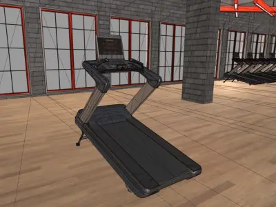 Treadmill four treadmills in gym 3D model