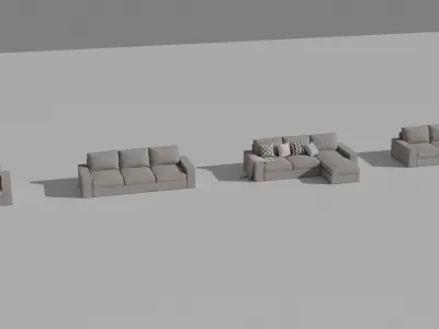 Sofas  Armchairs and chairs PACK Low-poly 3D model