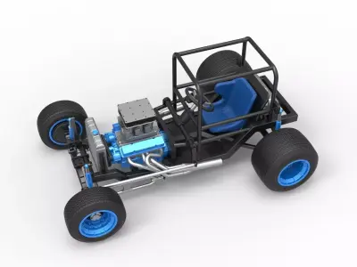 Vintage Dirt Supermodified stock car Base Scale 1 to 25 3D print model