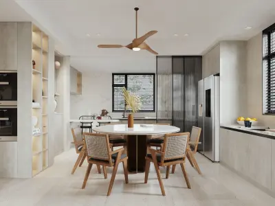 modern living room dining room interior scenes 55 3D model