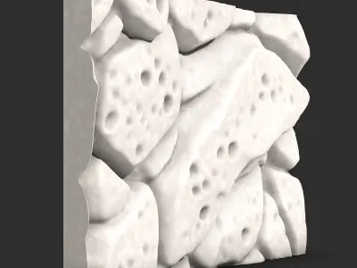 Primitive Rock Barrier Module 3D print model