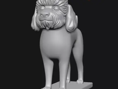 Dog sculpture 3D print model 13